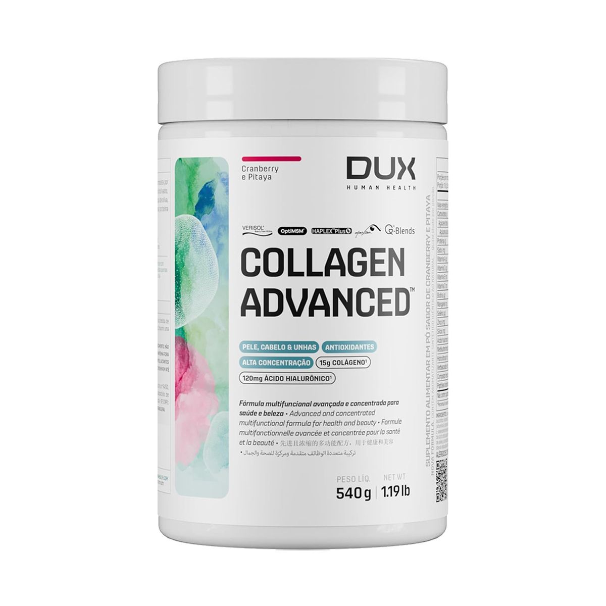 Collagen Advanced Verisol - 540g Cranberry e Pitaia - Dux Nutrition
