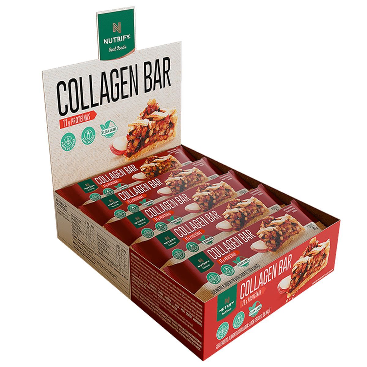 Collagen Bar - 10 Unidades 50g Torta de Ma�� - Nutrify