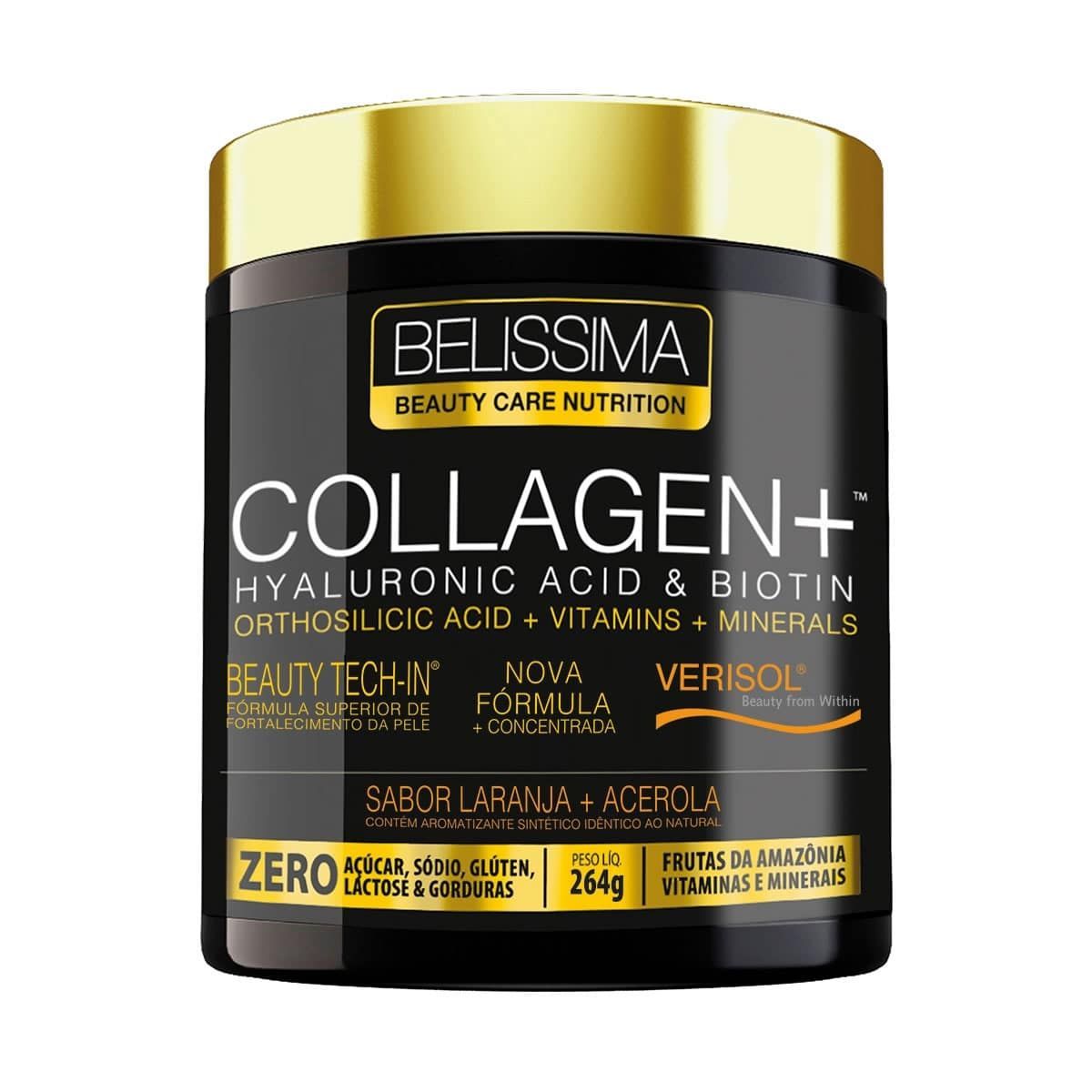 Collagen Plus Belissima - 264g Laranja Com Acerola - Black Skull