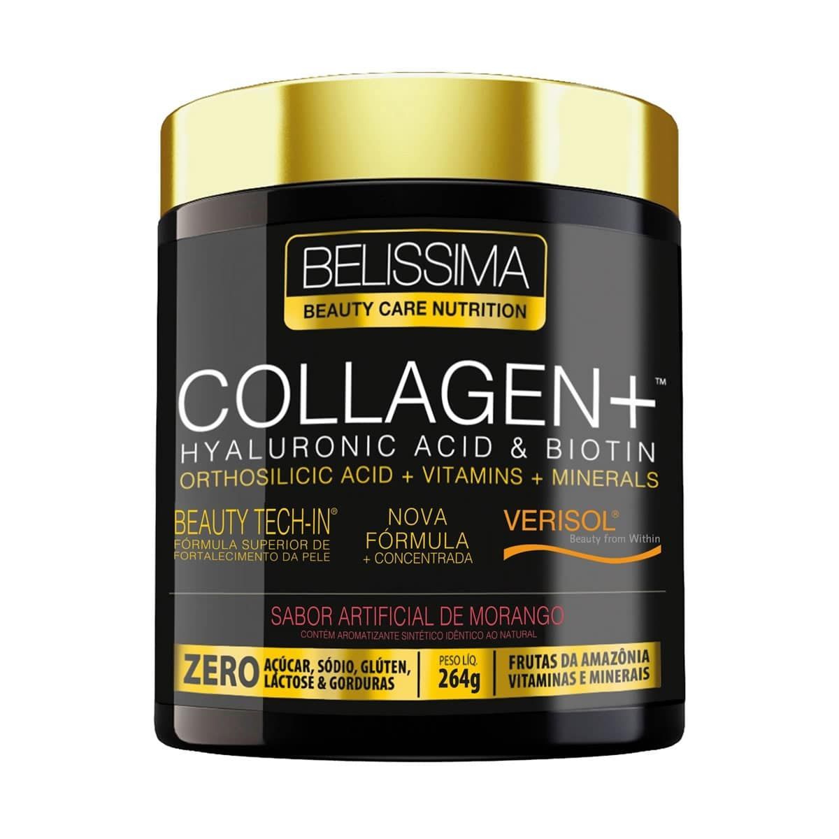 Collagen Plus Belissima - 264g Morango - Black Skull