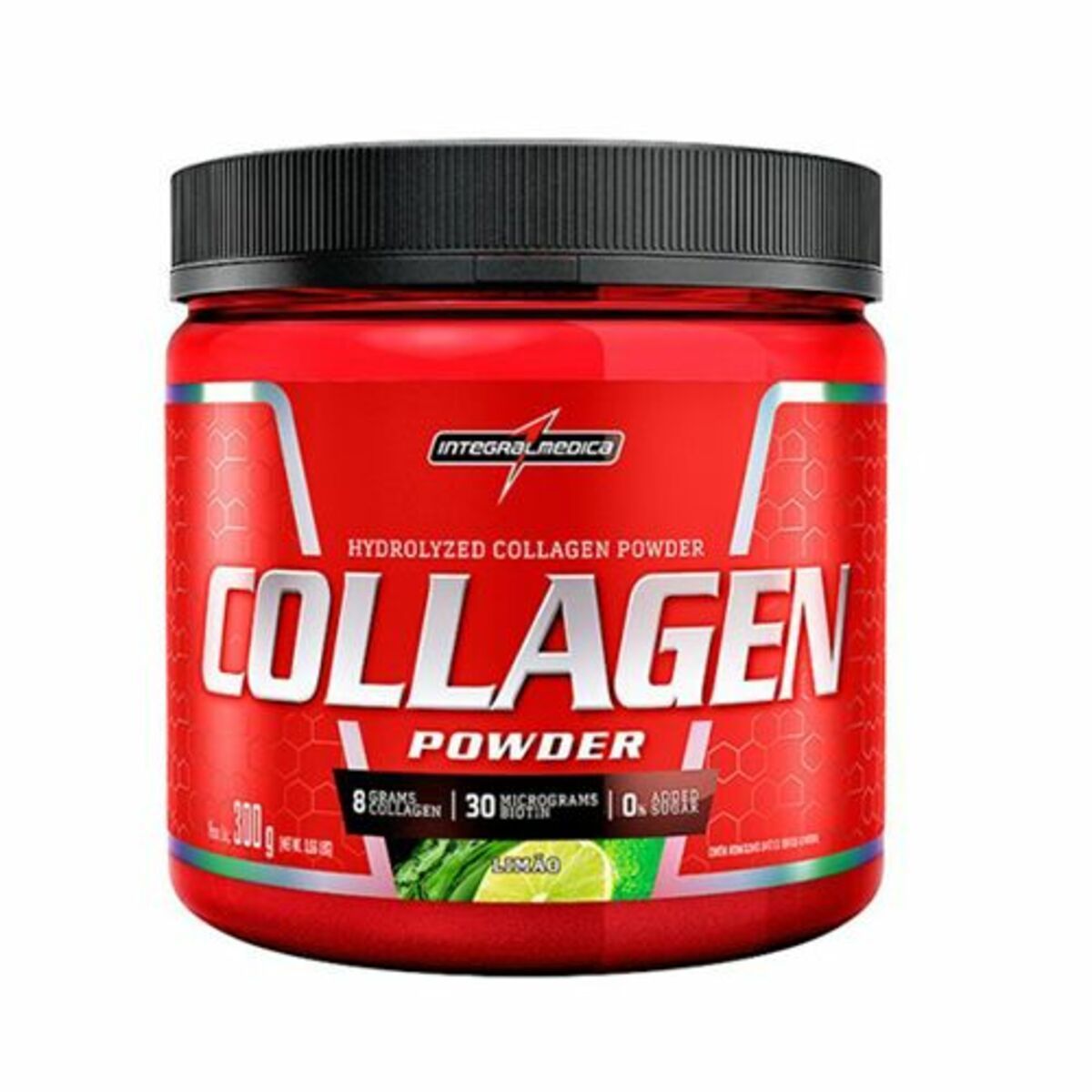 Collagen Powder Hydrolyzed - 300g Lim�o - IntegralM�dica