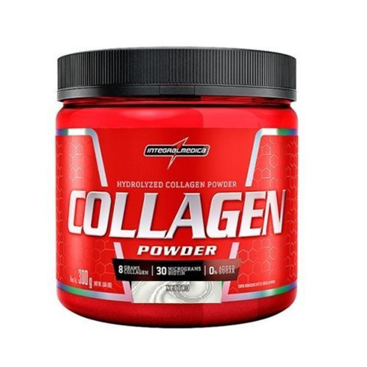 Collagen Powder Hydrolyzed - 300g Neutro - IntegralM�dica*** Data Venc. 30/3/23