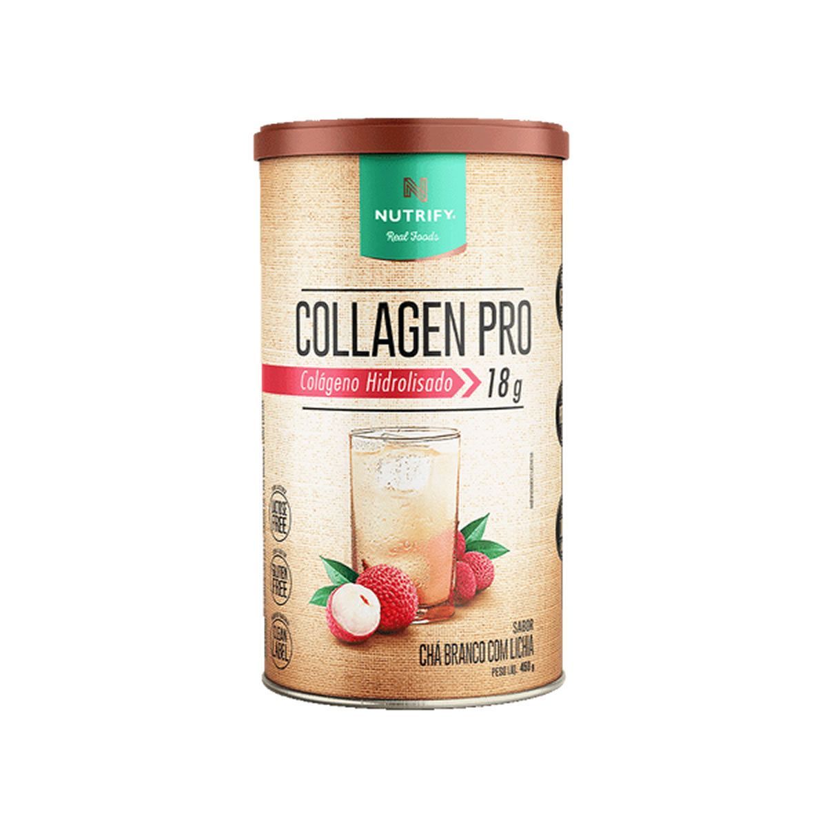 Collagen Pro - 450g Ch� Branco com Lichia - Nutrify