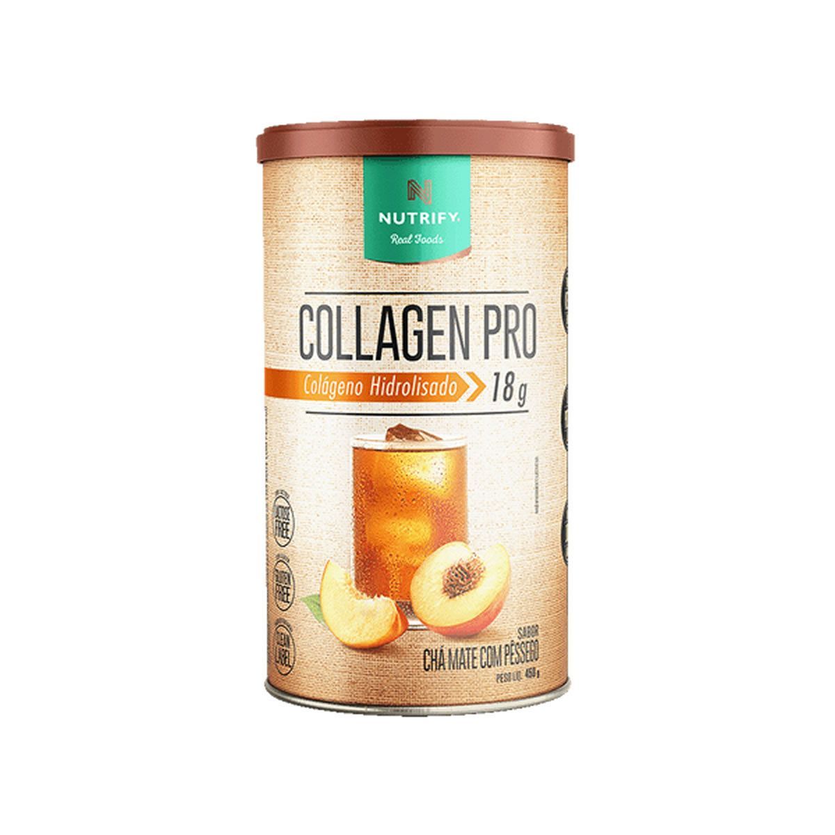 Collagen Pro - 450g Ch� Mate com P�ssego - Nutrify
