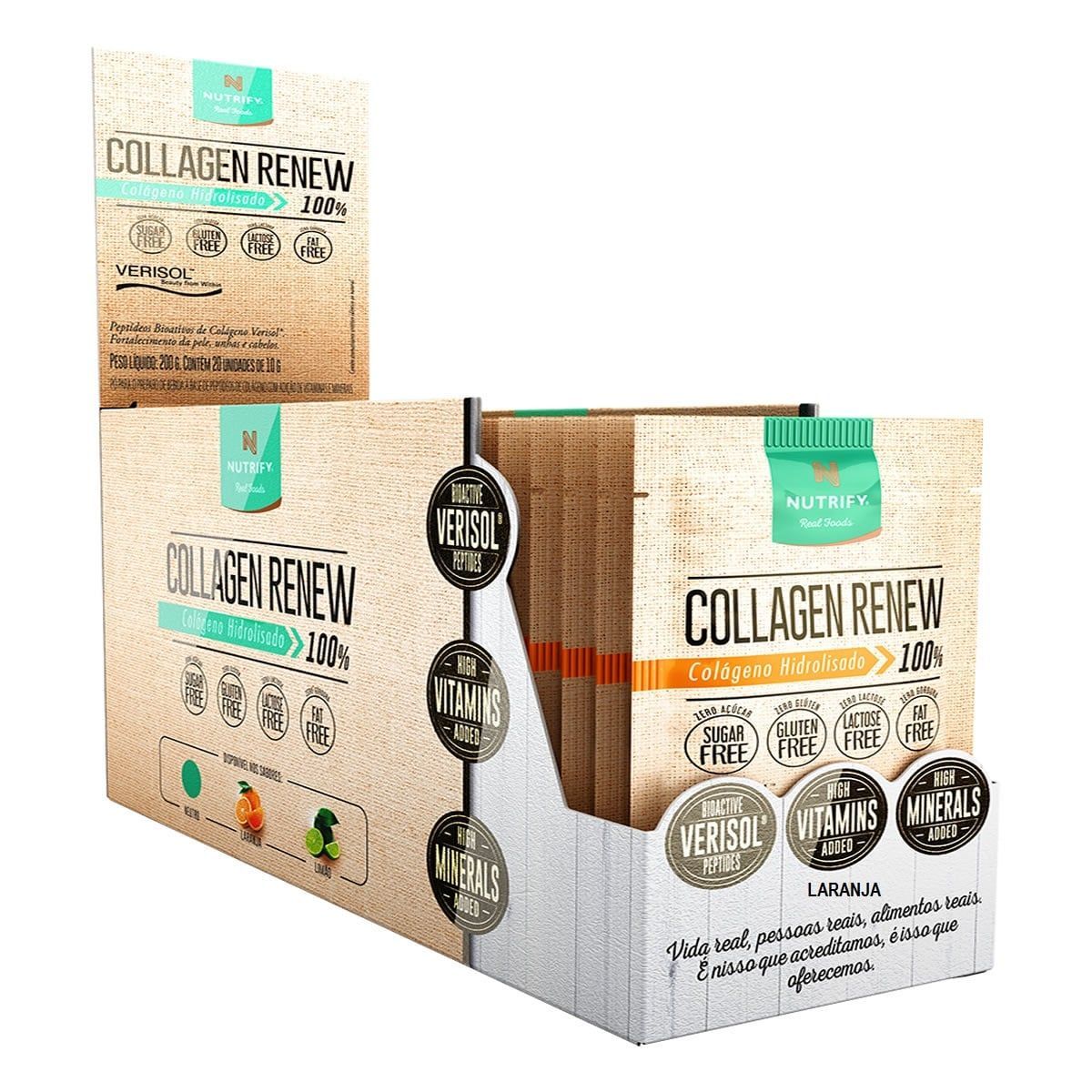 Collagen Renew Verisol - 20 Sach�s 10g Laranja - Nutrify