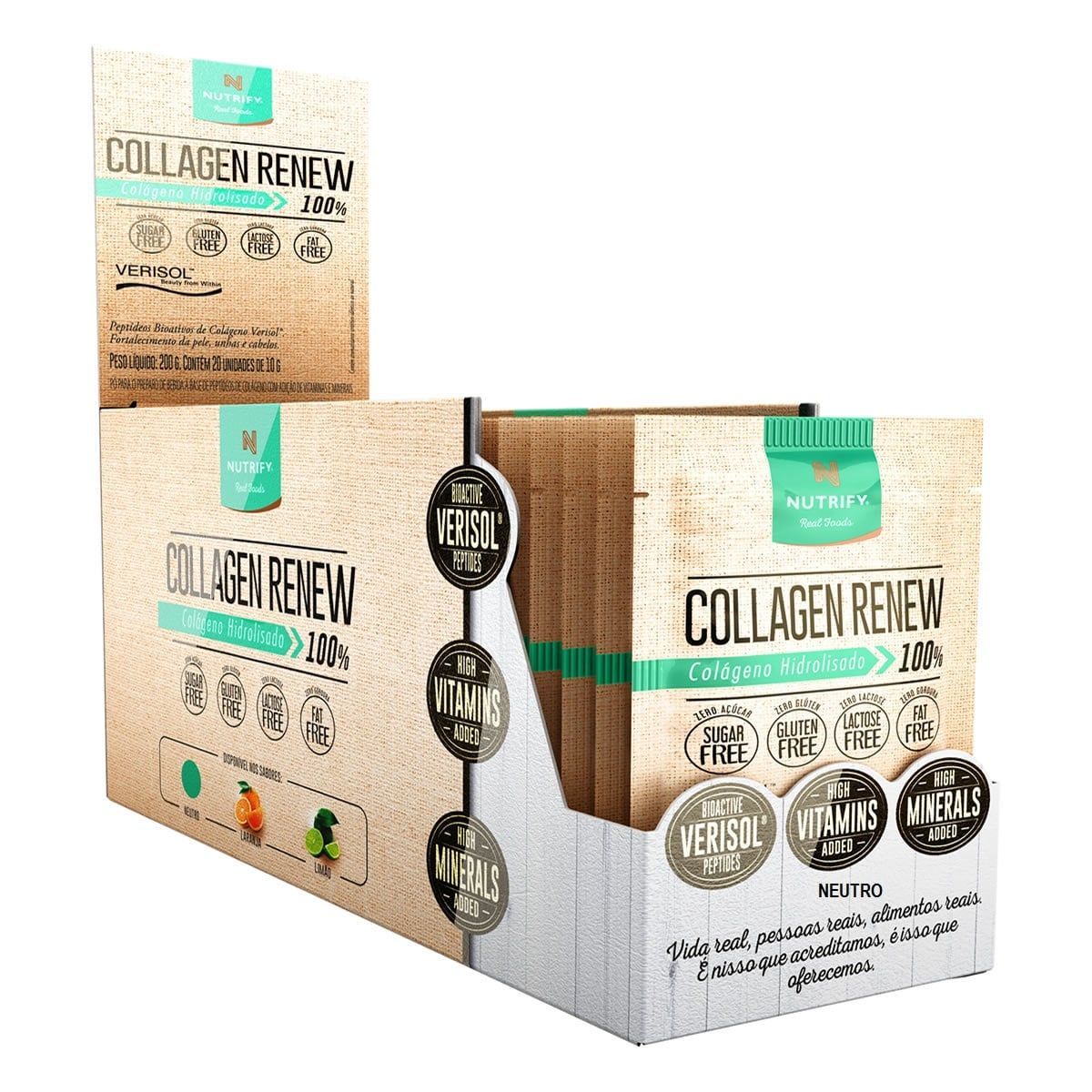 Collagen Renew Verisol - 20 Sach�s 10g Neutro - Nutrify*** Data Venc. 30/08/2022