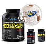 Combo 100% Pure Whey + Termog�nico Ripp ABS + Creatina + Camiseta - Probi�tica