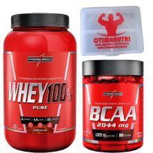 Combo 100% Whey Chocolate + Bcaa 2044 + Porta Caps - Integralm�dica