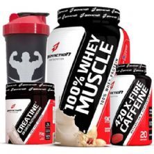 Combo - 100% Whey Muscle Baunilha 900g + X-FIRE 420 Cafe�ina + Creatine - Body Action