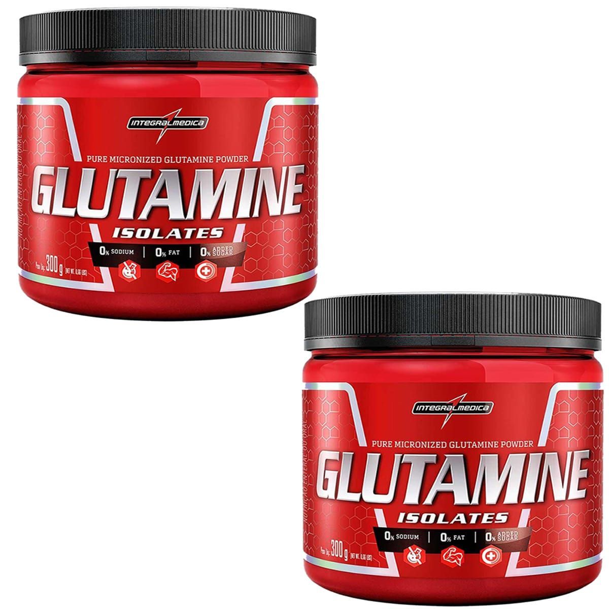 Combo 2 Glutamina Powder Isolate - Natural 300g - Integralm�dica