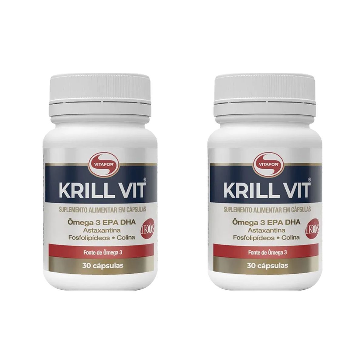 Kit 2X - Krill Vit - �leo de Krill - 30 Capsulas 500mg - Vitafor