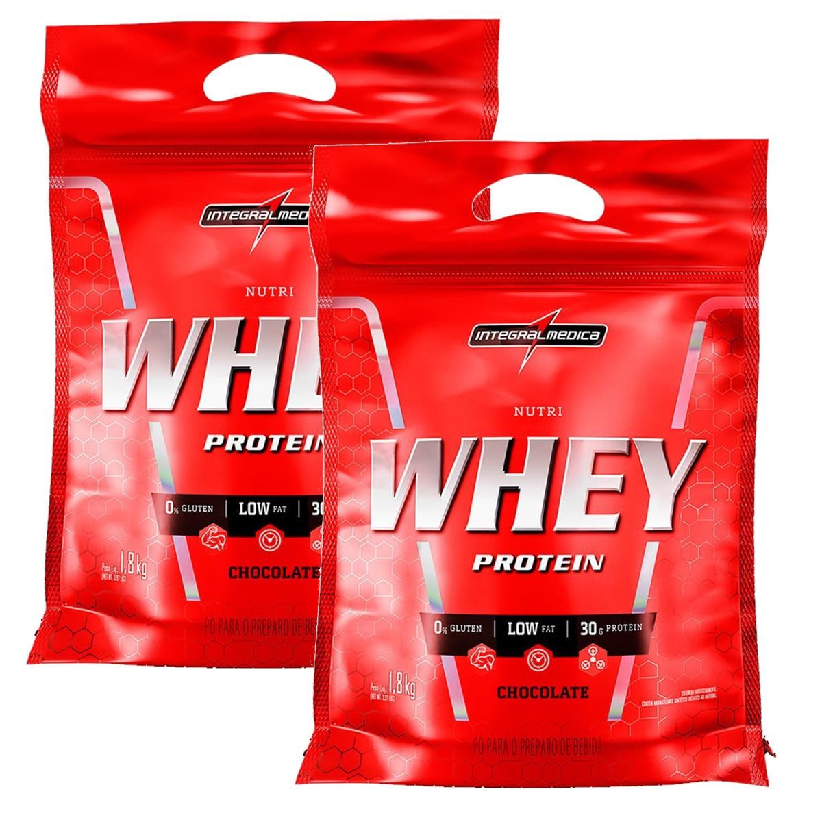 Combo 2 - Nutri Whey Protein - 1800g Refil Chocolate - Integralm�dica
