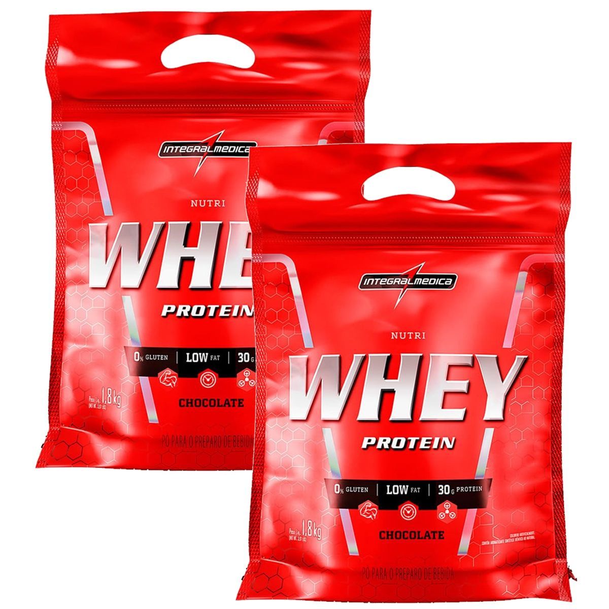 Combo 2 - Nutri Whey Protein - Chocolate 1800g Refil - Integralm�dica