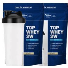 Combo 2 - Top Whey Baunilha 1800g +  Coqueteleira  - Max Titanium
