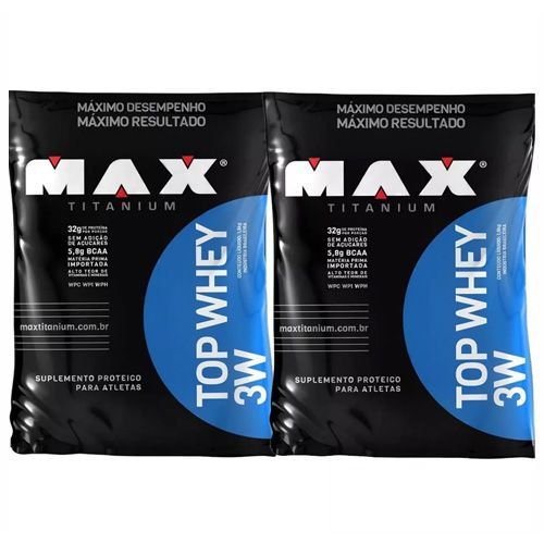 Combo 2x Top Whey 3W - 1800g Refil Vit.frutas - Max Titanium