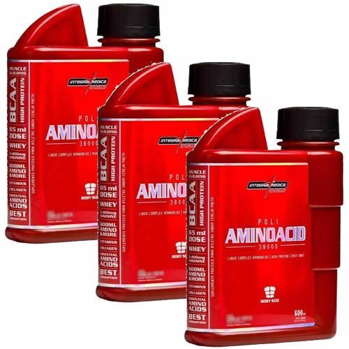 Combo 3 Amino Acid 38000 (ZMA Cr) - Cereja Preta 600ml - Integralm�dica