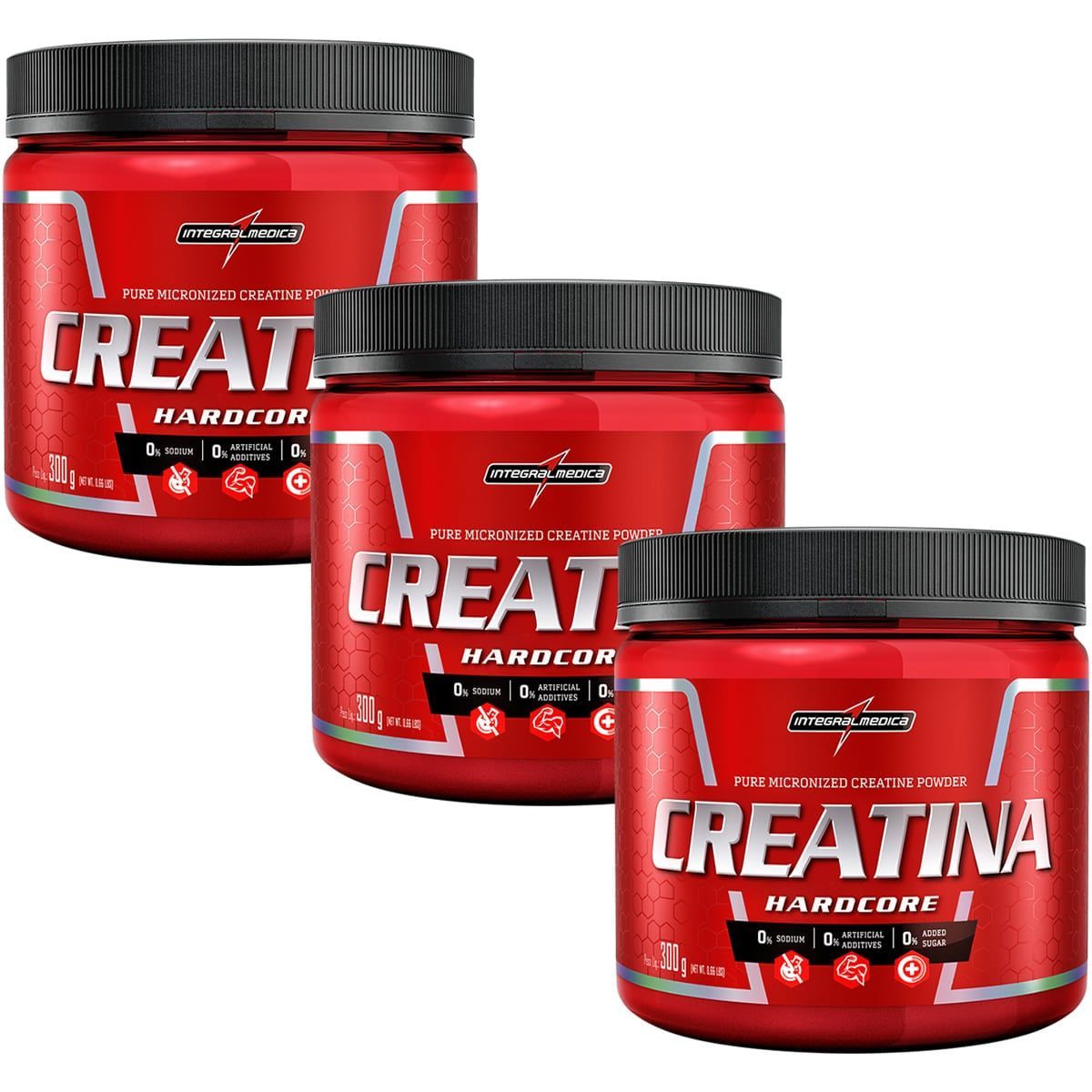 Combo 3 - Creatina Hardcore Reload 300g - Integralm�dica