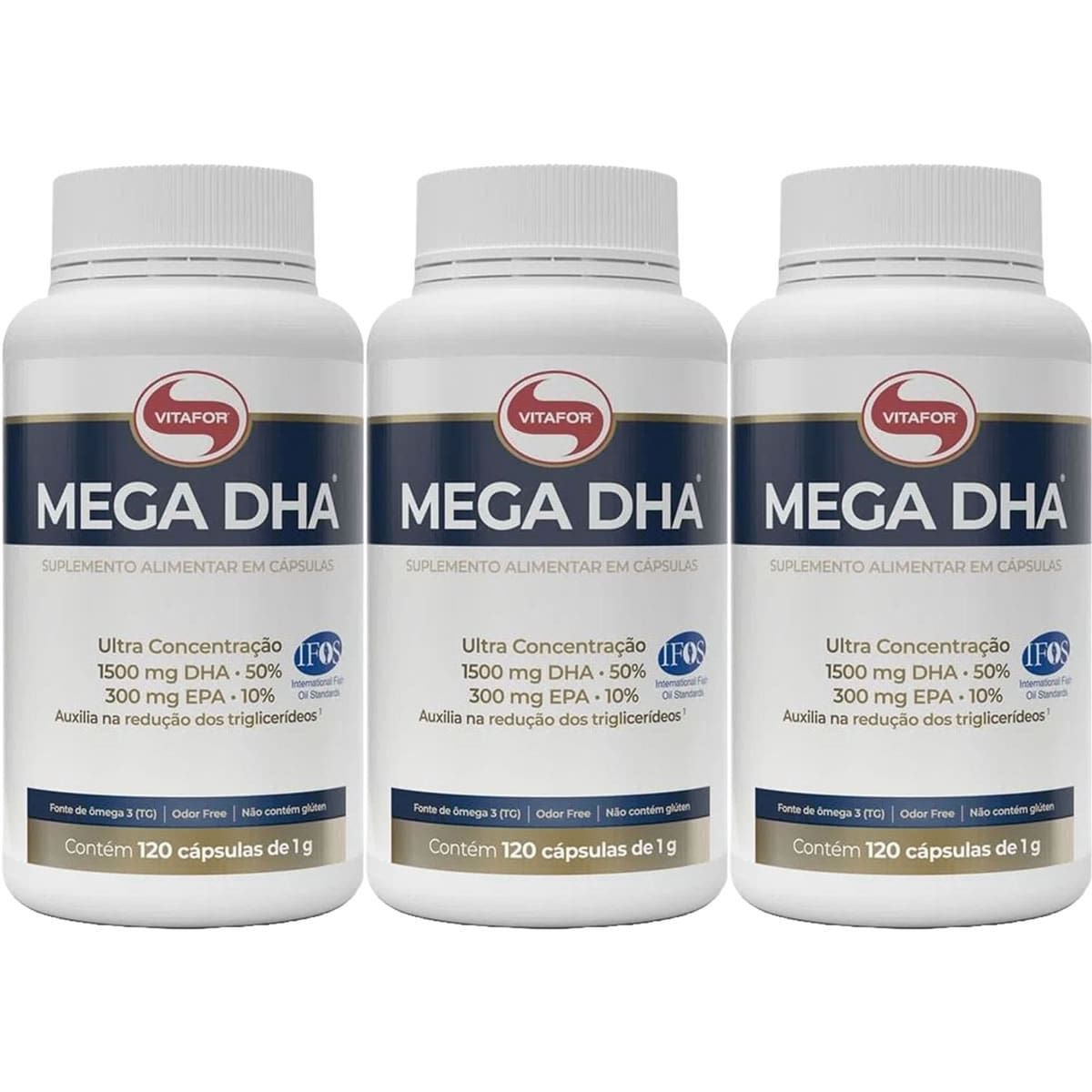 Combo 3 - Mega Dha - 120 C�psulas - Vitafor