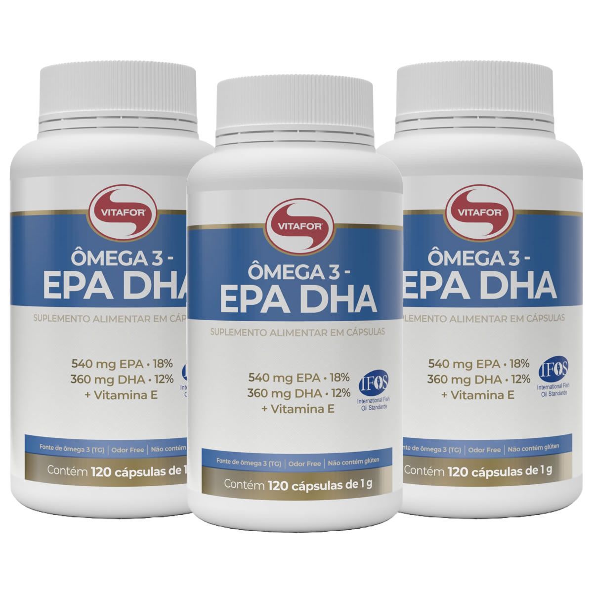 Combo 3 - �mega 3 - 120 C�psulas 1g - Vitafor