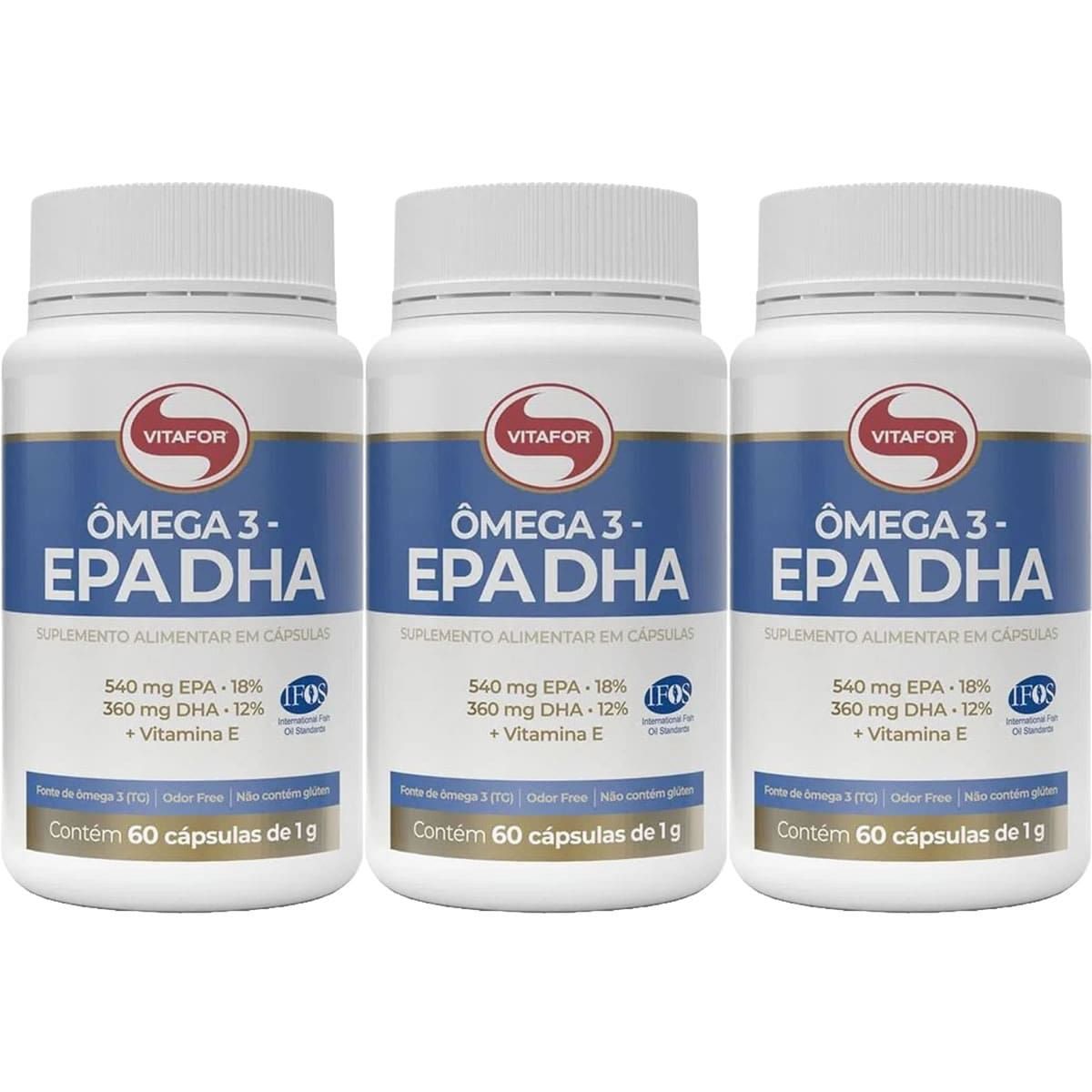Combo 3 - �mega 3 - 60 C�psulas 1g - Vitafor