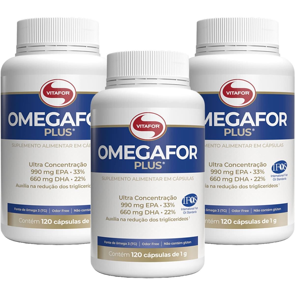 Combo 3 - �megaFor plus - 120 C�psulas - Vitafor
