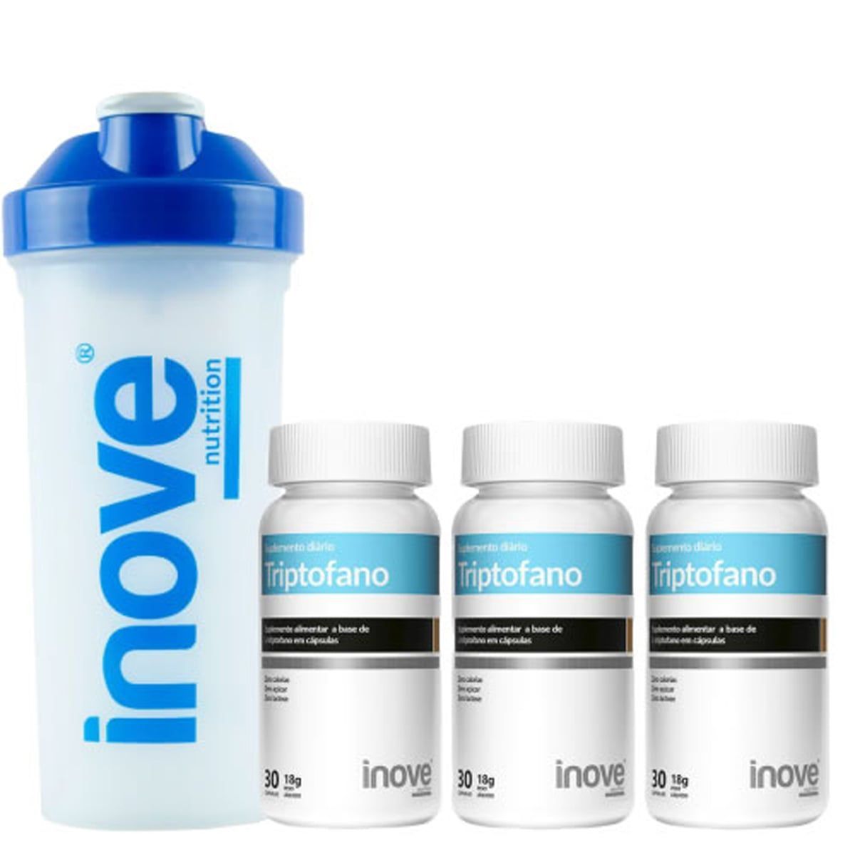 Combo - 3 Triptofano - 30 Capsulas + Coqueteleira - Inove Nutrition