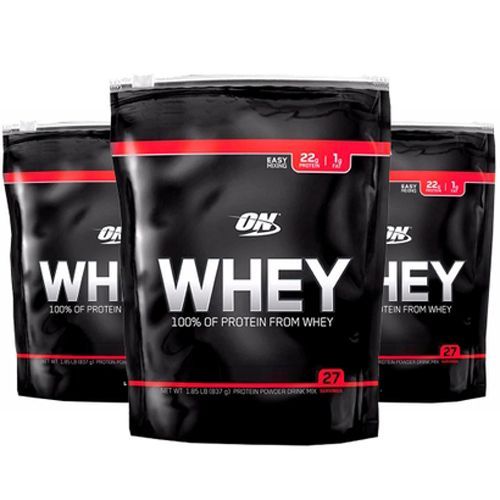 Combo 3 -Whey ON 100% of Protein from Whey Refil - 837g Baunilha - Optimum Nutrition