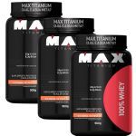 Combo  3X - 100% Whey Protein - 900g Vit. Frutas - Max Titanium