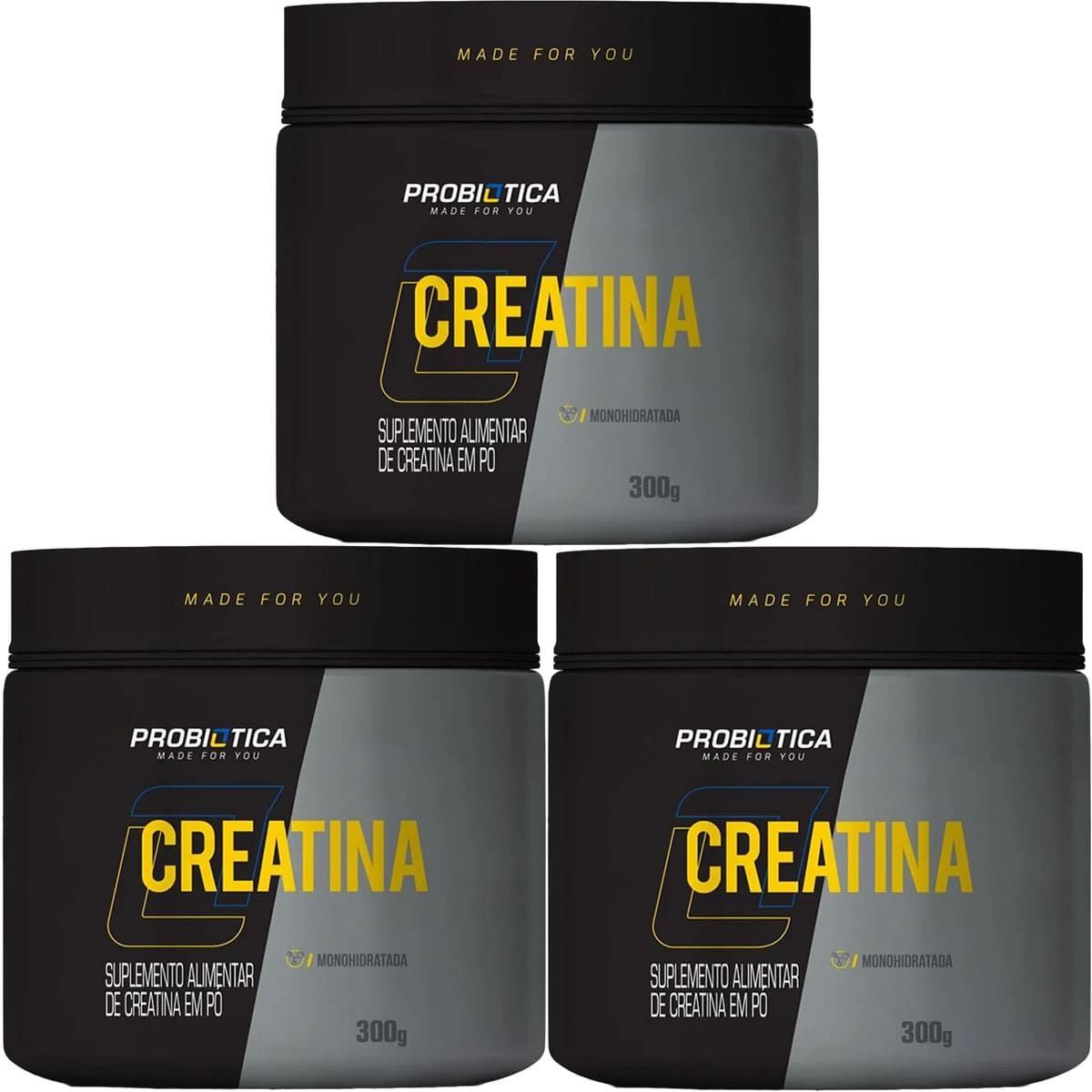 Combo 3x Creatina Monohidratada Pura - 300g - Probi�tica