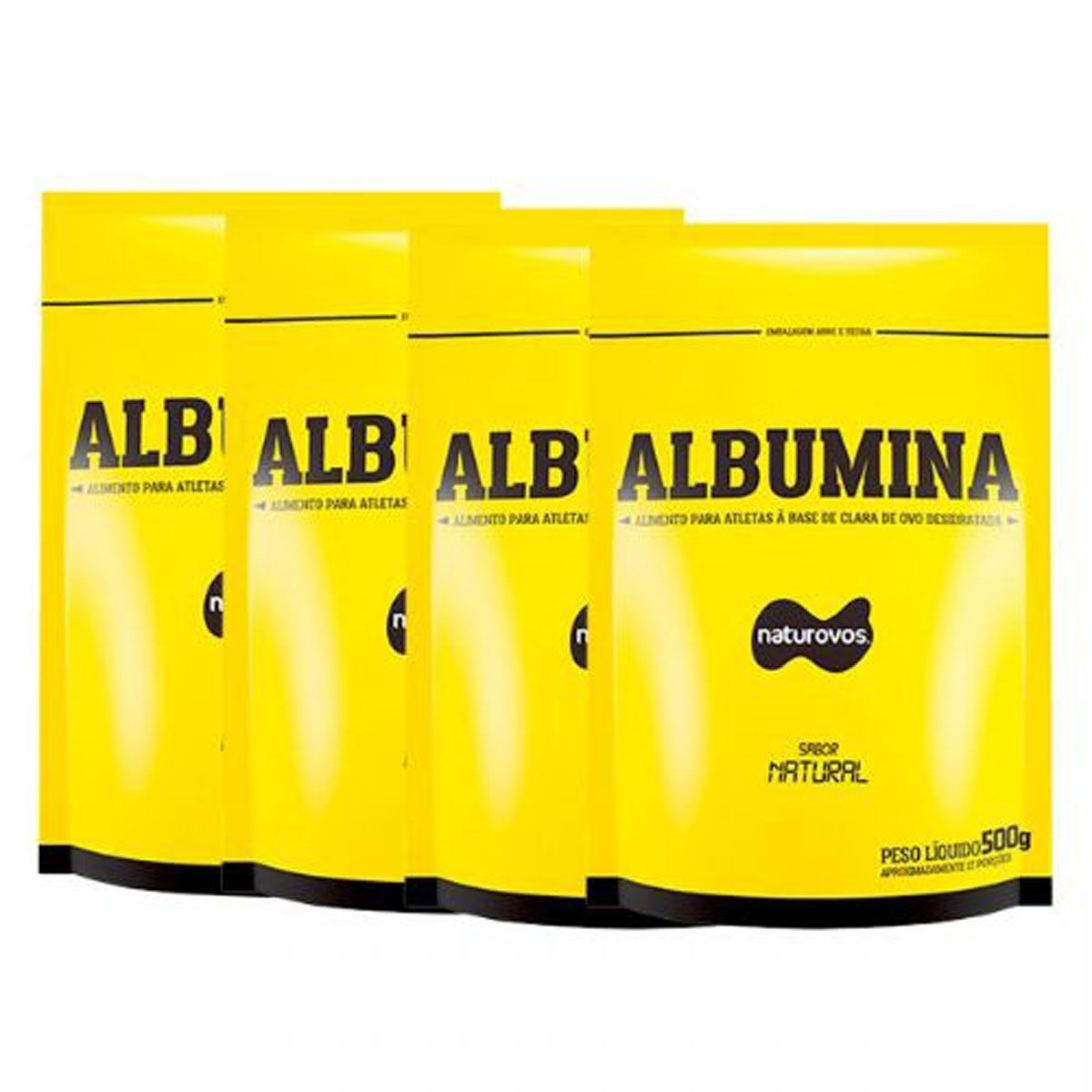 Combo - 4 Albumina Refil - 500g Natural - Naturovos
