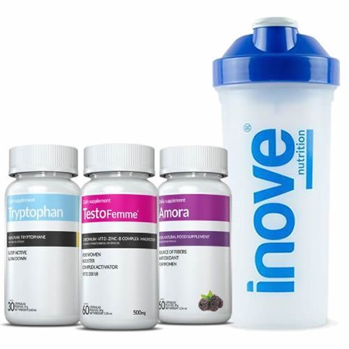 Combo - Amora + TestoFemme + Tryptophan + Coqueteleira -  Inove Nutrition
