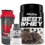 Combo - Best Whey 450g Double Chocolate + Bcaa 2:1:1 60 C�ps + Coqueteleira 600ml - OtimaNutri