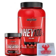 Combo Defini��o 100% Whey Chocolate + Therma Pro + Porta Caps - Integralm�dica