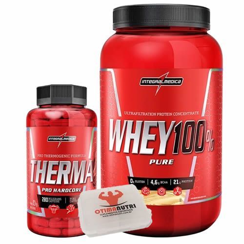 Combo Defini��o 100% Whey Cookies + Therma Pro + Porta Caps - Integralm�dica