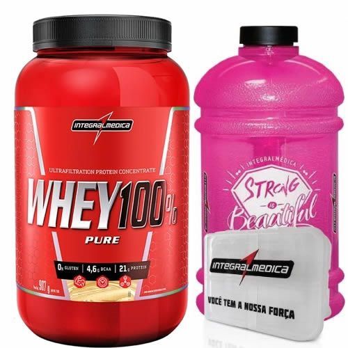 Combo Ela Top - Super Whey 100% Cookies  + Gal�o Rosa + Porta Caps - Integralm�dica