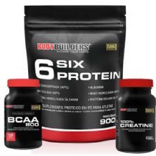 Combo Ganho de Massa Econ�mico - Whey 900g Baunilha + BCAA 100 tab + Creatina 100g - BodyBuilders