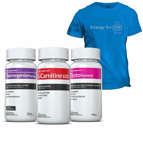 Combo -  L-Carnitine 1000 + Thermogenize Femme + TestoFemme + Camiseta -  Inove Nutrition