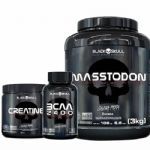 Combo - MassTodon 3000g Banana + Bcaa 30 Tablets + Creatine 150g - Black Skull