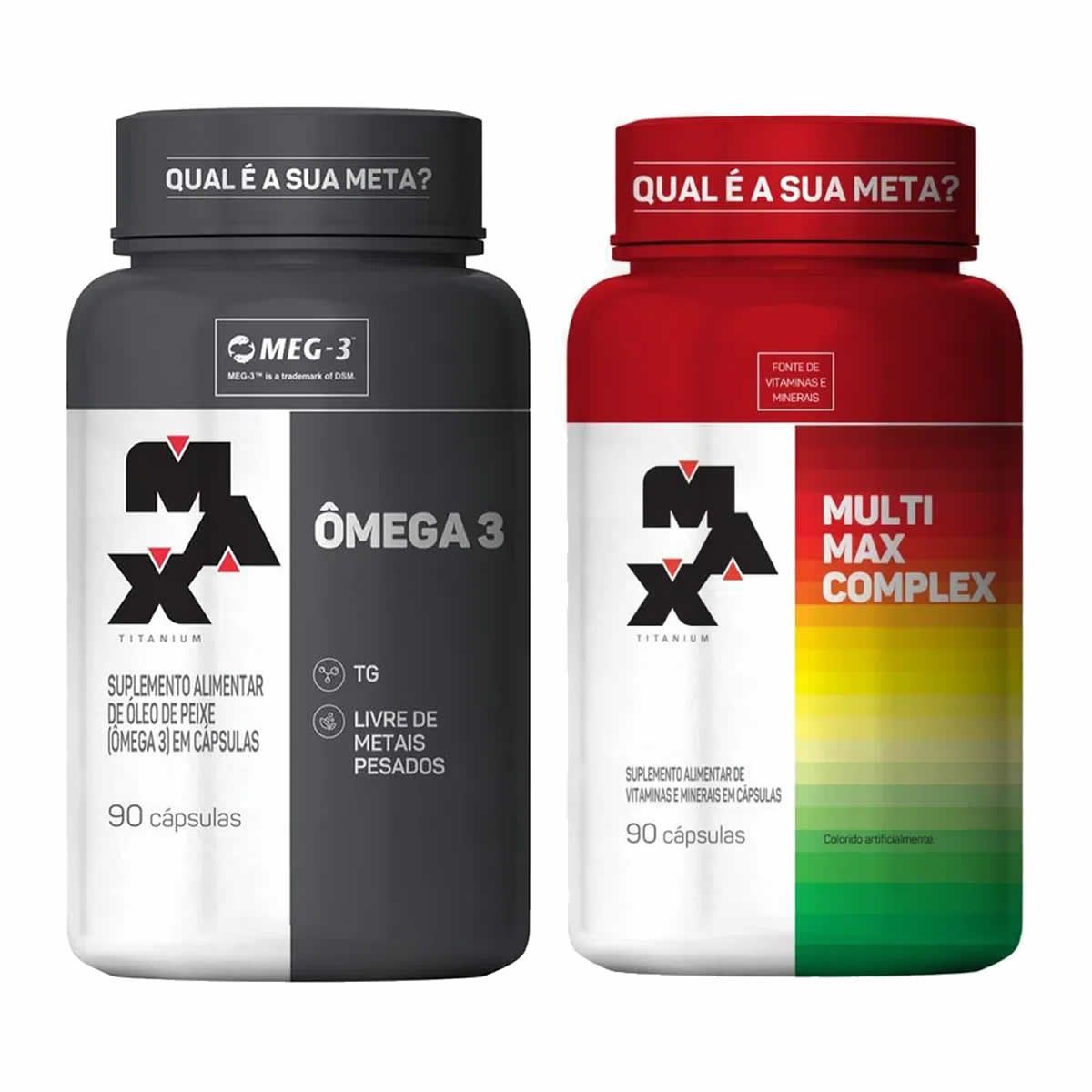 Combo - Multimax Complex 90 C�psulas + �mega 3 - 90 C�psulas - Max Titanium