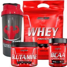 Combo Nutri Whey 907g Chocolate + BCAA 90 caps + Glutamina 150g + Coque - Integralm�dica
