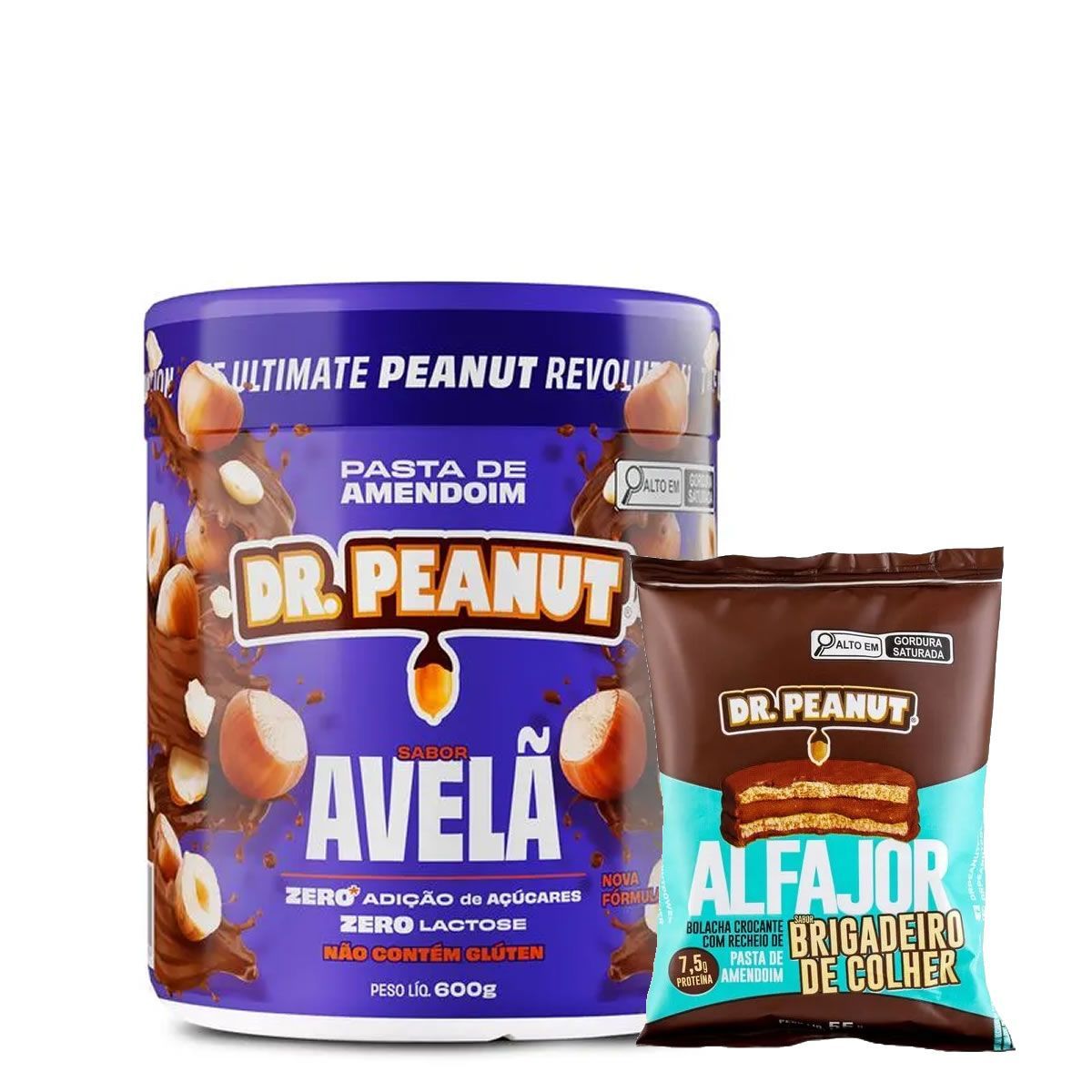 Combo Pasta de am Avel� 600g + Alfajor Brigadeiro de Colher 55g - Dr Peanut
