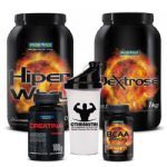 Combo Probi�tica Whey + Bcaa + Creatina + Dextrose + Coqueteleira de Brinde