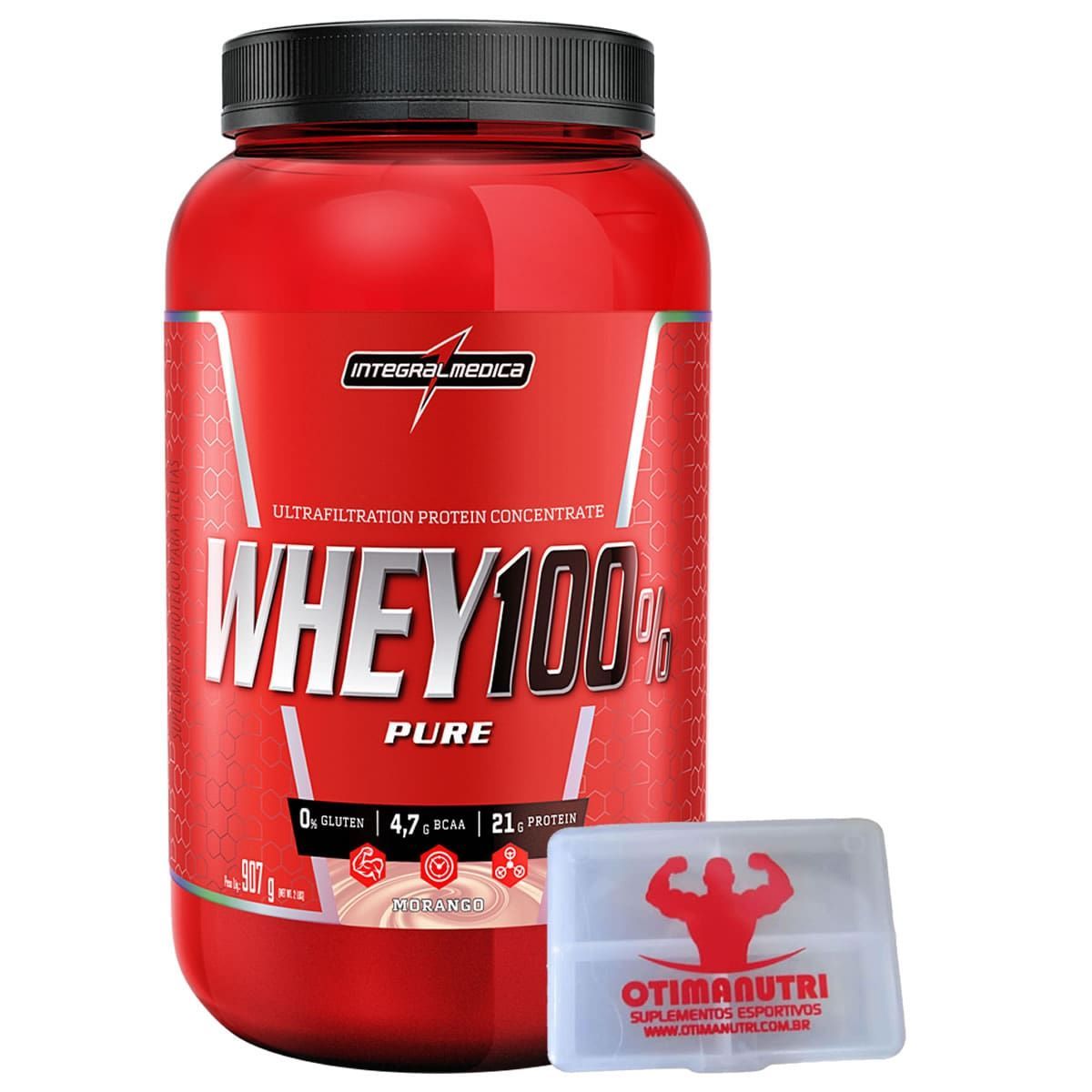 Combo Super - 100% Whey Morango + Porta C�psula - Integralm�dica