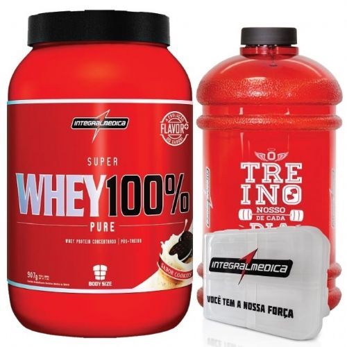 Combo Treino Top - Super Whey 100% Cookies + Gal�o + Porta C�ps - Integralm�dica