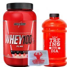 Combo Treino Top - Super Whey 100% Morango + Gal�o + Porta C�ps - Integralm�dica