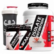Combo - Whey Isolado Isolate Definition 2000g Frutas + Bcaa + Creatina + Porta Caps + Coqueteleira - Body Action