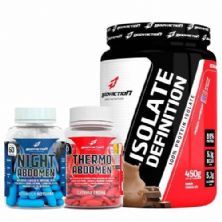 Combo - Whey Isolate 450g Chocolate + Thermo Abdomen + Night Abdomen - Bodyaction