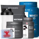 Combo - Whey Pro 1000g Baunilha + Creatina 150g + BCAA + Dextrose + Porta Caps + Coqueteleira - Max Titanium