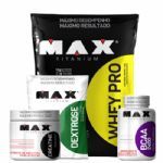 Combo Whey Pro Choc + Bcaa 100 + Creatina 300 + Dextrose - Max Titanium