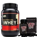 Combo Whey Protein 100% Gold Standard - 909g Cookeis & Cream + Lipo 100 Black - Intlab